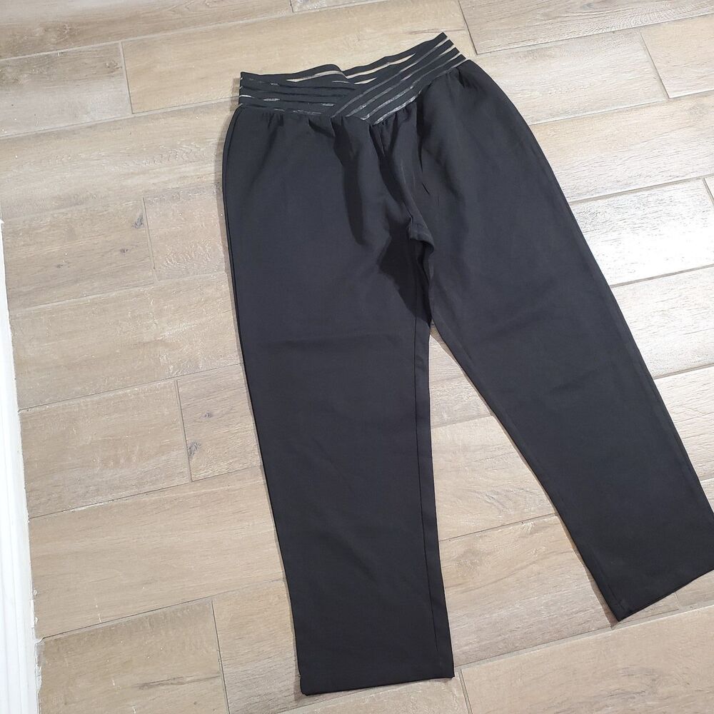 UNBRANDED DRESS PANTS BLACK ELASTIC WAIST POLYESTER SIZE 2X